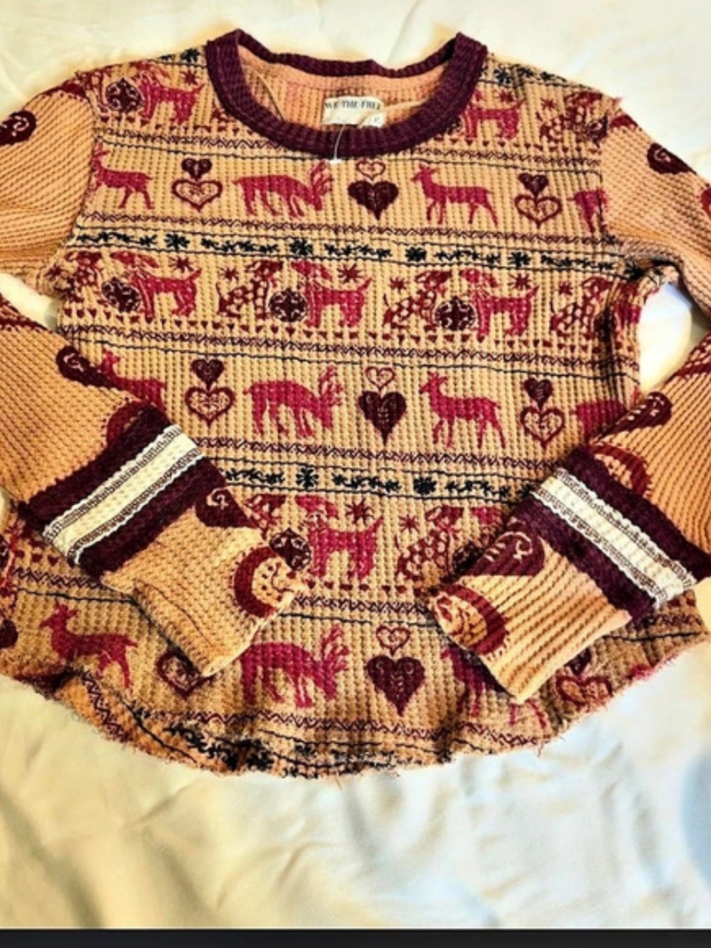 Free People We The Free Blissful Layering Tee - Stone Combo XS